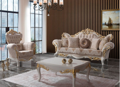 Luxus Sofagarnitur Komplette Couchgarnitur Beige Polstersofa Stoffsofa Sofa